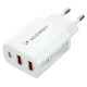 Wozinsky CWCUCW 30W USB-C / 2 x USB-A wall charger - white