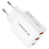 Wozinsky CWCUCW 30W USB-C / 2 x USB-A wall charger - white
