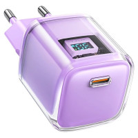 Acefast A53 PD 30W GaN USB-C charger with display - purple