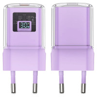 Acefast A53 PD 30W GaN USB-C charger with display - purple