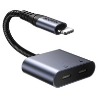 Joyroom SY-L02 Lightning to 2x Lightning DAC adapter 2in1 - black