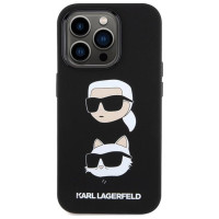 Karl Lagerfeld Silicone Karl&Choupette Head case for iPhone 15 Pro - black