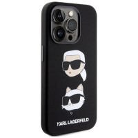Karl Lagerfeld Silicone Karl&Choupette Head case for iPhone 15 Pro - black