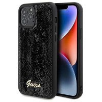 Guess Sequin Script Metal case for iPhone 12/12 Pro - black