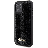 Guess Sequin Script Metal case for iPhone 12/12 Pro - black