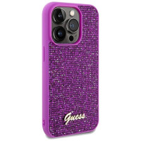 Guess Disco Metal Script case for iPhone 14 Pro Max - fuchsia
