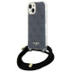 Guess Crossbody Cord 4G Print Case for iPhone 15/14/13 - Black