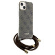 Guess Crossbody Cord 4G Print case for iPhone 15 / 14 / 13 - brown