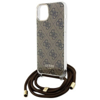 Guess Crossbody Cord 4G Print case for iPhone 15 / 14 / 13 - brown