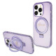 Guess Ring Stand Script Glitter MagSafe case for iPhone 14 Pro - purple