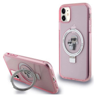 Karl Lagerfeld Ring Stand Karl&Choupette MagSafe case for iPhone 11 / Xr - pink