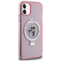 Karl Lagerfeld Ring Stand Karl&Choupette MagSafe case for iPhone 11 / Xr - pink