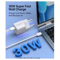 Choetech PD5007 USB-C PD 30W GaN wall charger - white