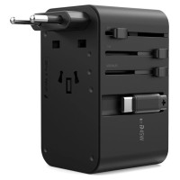 Choetech PD5021 45W EU/US/AUS/UK Travel Adapter with Built-in USB-C Cable - Black