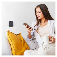 Choetech PD5021 45W EU/US/AUS/UK Travel Adapter with Built-in USB-C Cable - Black