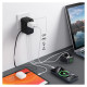 Choetech PD5021 45W EU/US/AUS/UK Travel Adapter with Built-in USB-C Cable - Black
