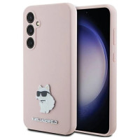 Karl Lagerfeld Silicone Choupette Metal Pin case for Samsung Galaxy S23 FE - pink