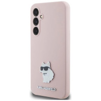 Karl Lagerfeld Silicone Choupette Metal Pin case for Samsung Galaxy S23 FE - pink