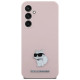 Karl Lagerfeld Silicone Choupette Metal Pin case for Samsung Galaxy S23 FE - pink