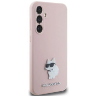 Karl Lagerfeld Silicone Choupette Metal Pin case for Samsung Galaxy S23 FE - pink