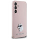Karl Lagerfeld Silicone Choupette Metal Pin case for Samsung Galaxy S23 FE - pink