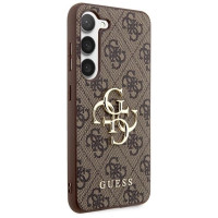 Guess 4G Big Metal Logo Case for Samsung Galaxy S24+ - Brown