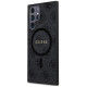 Guess 4G Collection Leather Metal Logo MagSafe Case for Samsung Galaxy S24 Ultra - Black