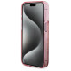 Guess Liquid Glitter Gold Stripes case for iPhone 15 Pro - pink