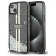Guess Liquid Glitter Gold Stripes case for iPhone 15 Plus / 14 Plus - black