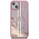 Guess Liquid Glitter Gold Stripes case for iPhone 15 Plus / 14 Plus - pink