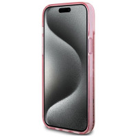 Guess Liquid Glitter Gold Stripes case for iPhone 15 Plus / 14 Plus - pink