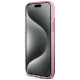 Guess Liquid Glitter Gold Stripes case for iPhone 15 Plus / 14 Plus - pink