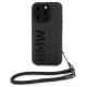 BMW Signature Leather Wordmark Cord case for iPhone 15 Pro - black