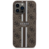 Guess 4G Printed Stripes MagSafe case for iPhone 15 Pro Max - brown