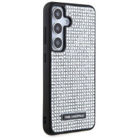 Karl Lagerfeld Rhinestone Metal Logo case for Samsung Galaxy S24 - silver