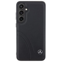 Mercedes Leather Curved Stitches case for Samsung Galaxy S24 - black