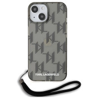 Karl Lagerfeld IML Mono KL Pattern & Cord case for iPhone 15 / 14 / 13 - black