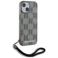 Karl Lagerfeld IML Mono KL Pattern & Cord case for iPhone 15 / 14 / 13 - black
