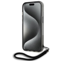 Karl Lagerfeld IML Mono KL Pattern & Cord case for iPhone 15 / 14 / 13 - black