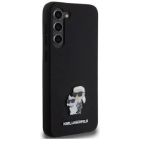 Karl Lagerfeld Silicone Karl&Choupette Metal Pin case for Samsung Galaxy S24+ - black