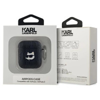Karl Lagerfeld Monogram Choupette Head case for AirPods 1 / 2 - black
