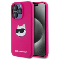 Karl Lagerfeld Silicone Choupette Head MagSafe case for iPhone 15 Pro Max - pink
