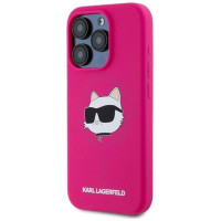 Karl Lagerfeld Silicone Choupette Head MagSafe case for iPhone 15 Pro Max - pink