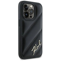 Karl Lagerfeld Diagonal Quilted Script case for iPhone 13 Pro / 13 - black