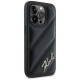 Karl Lagerfeld Diagonal Quilted Script case for iPhone 14 Pro - black