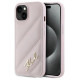 Karl Lagerfeld Diagonal Quilted Script case for iPhone 14 / 15 / 13 - pink