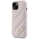 Karl Lagerfeld Diagonal Quilted Script case for iPhone 14 / 15 / 13 - pink