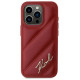 Karl Lagerfeld Diagonal Quilted Script case for iPhone 15 Pro - red