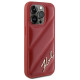 Karl Lagerfeld Diagonal Quilted Script case for iPhone 15 Pro - red