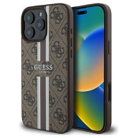 Guess 4G Printed Stripes MagSafe Case for iPhone 16 Pro Max - Brown